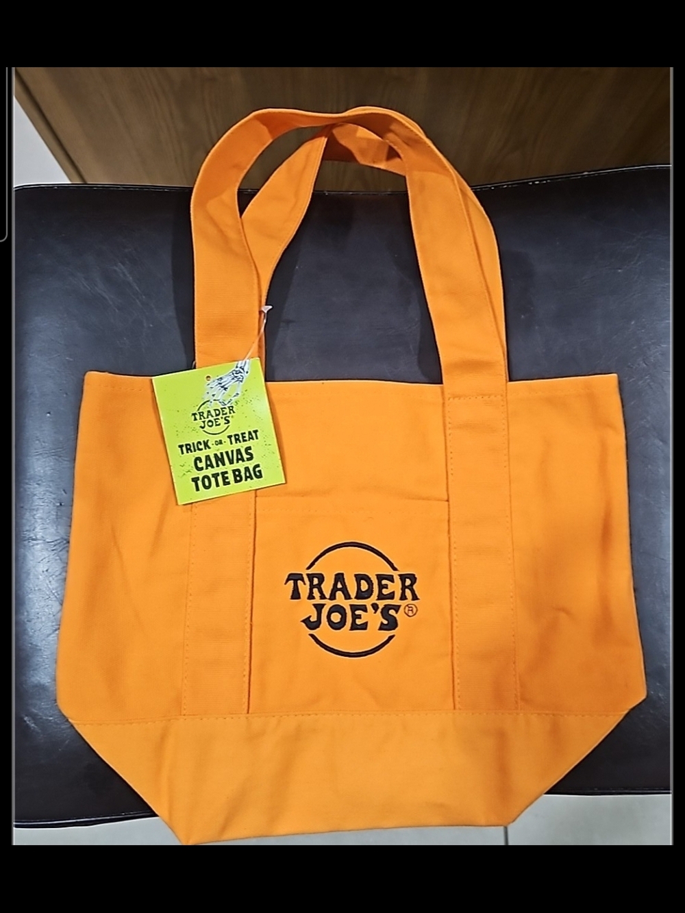 Trader Joe's Orange Canvas Tote Bag